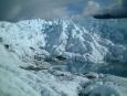 A frozen lake deep into the glacier