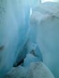 Brilliant blue ancient glacial ice finally exposed to melt away