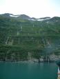 Abundant waterfalls cascade into Price William Sound near Whittier