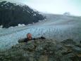 Nick falls into Exit Glacier