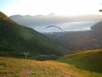 Paragliding at sunset at the Alyeska resort