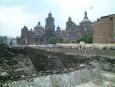 The Catedral Metropolitana, standing behind the Templo Mayor ruins.