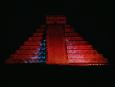 The great pyramid of Chichn Itz at night