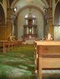 Fresh pine needles carpet the floor of the village church