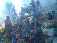 Flower sellers in front of the church