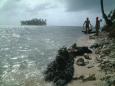 On a beach on Isla Diablo