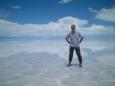 Standing on an infinite flat white mirror