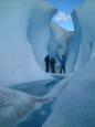 Entrance to a sculpted ice cavern