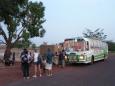 Bus stops suddenly in the middle of nowhere... it's prayer time for the Muslims