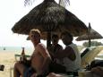 Male bonding over beers and backgammon at Saly Beach