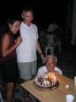 Dad blows out the candles on his 80th birthday!