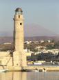 The restored lighthouse at Rethymnos port