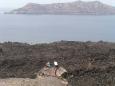 Ragu and Nico on Santorini's active volcano, Nea Kameni