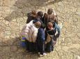 Curious children at St. milion