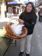 A typical shopping basket in Sarlat - full!