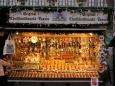 Displays of ornaments at the Christmas market