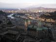 View over Salzburg at dusk from Festung Hohensalzburg