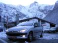 Crossing the Austrian Alps in our fearsome Peugeot 206 HDi