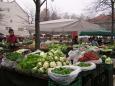 Scenes at the Ljubljana produce markets