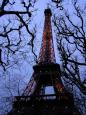 The Tour Eiffel lit at night by thousands of sparkling lights