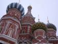 The brightly painted wooden domes of St. Basil's