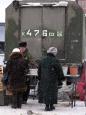 A winter scene at the markets