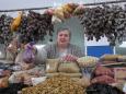 The friendly babushka at the dried fruits and nuts stand