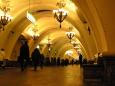 A lavishly decorated Metro station, a memento of Soviet design style