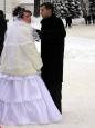 Bride and groom wed at the monastery in arctic conditions