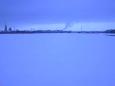 The icy expanse of the Neva River