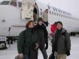 Lynsey, Arnoud and Nico on arrival at Ivalo